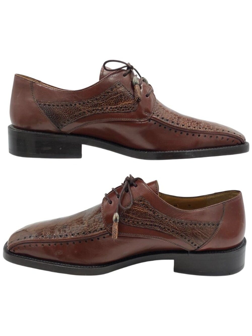 NEW Vintage Exotic Ostrich Leg Dress Shoes City Slicker Brown Mens 8M Oxfords - Picture 10 of 13